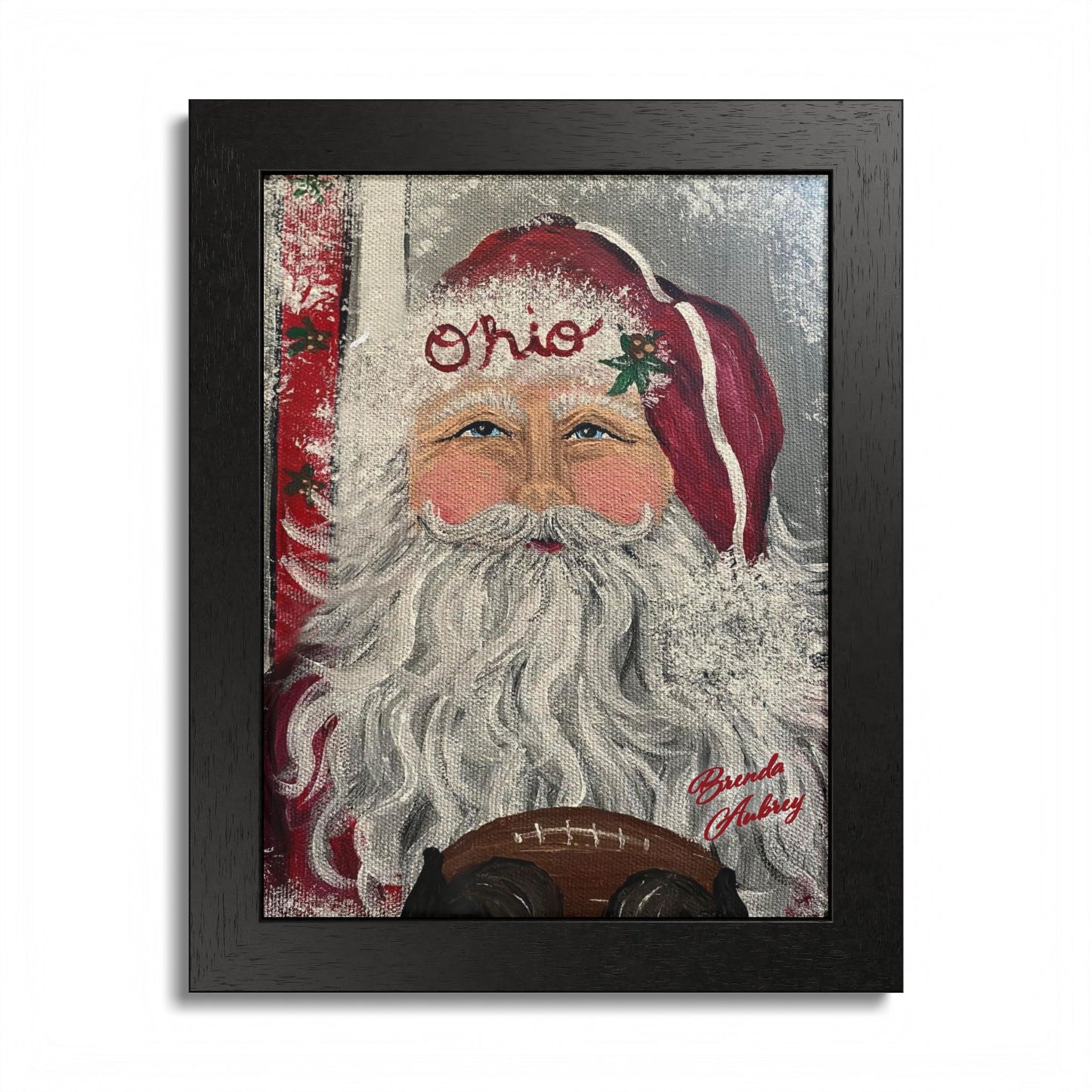 2022 FOOTBALL SANTA (Framed Print)
