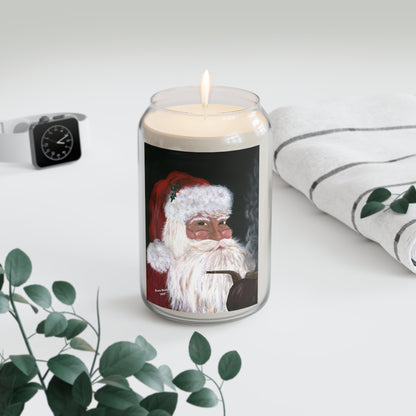 Artsie Aubrey's 2008 Painted Santa - Festive Scented Soy Candle with Santa Design, Holiday Home Decor