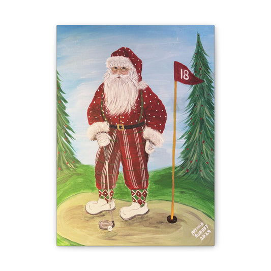 2024 Golfing Santa Canvas Art