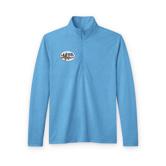 Men's Quarter-Zip Pullover with Small Chest Logo — Lightweight Tri-Blend Performance