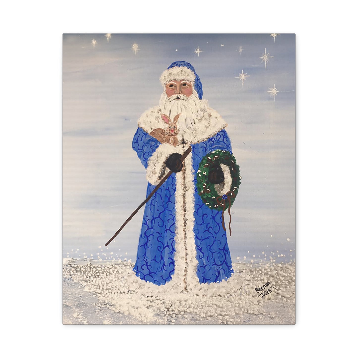 2015 BLUE SANTA (Canvas Print)