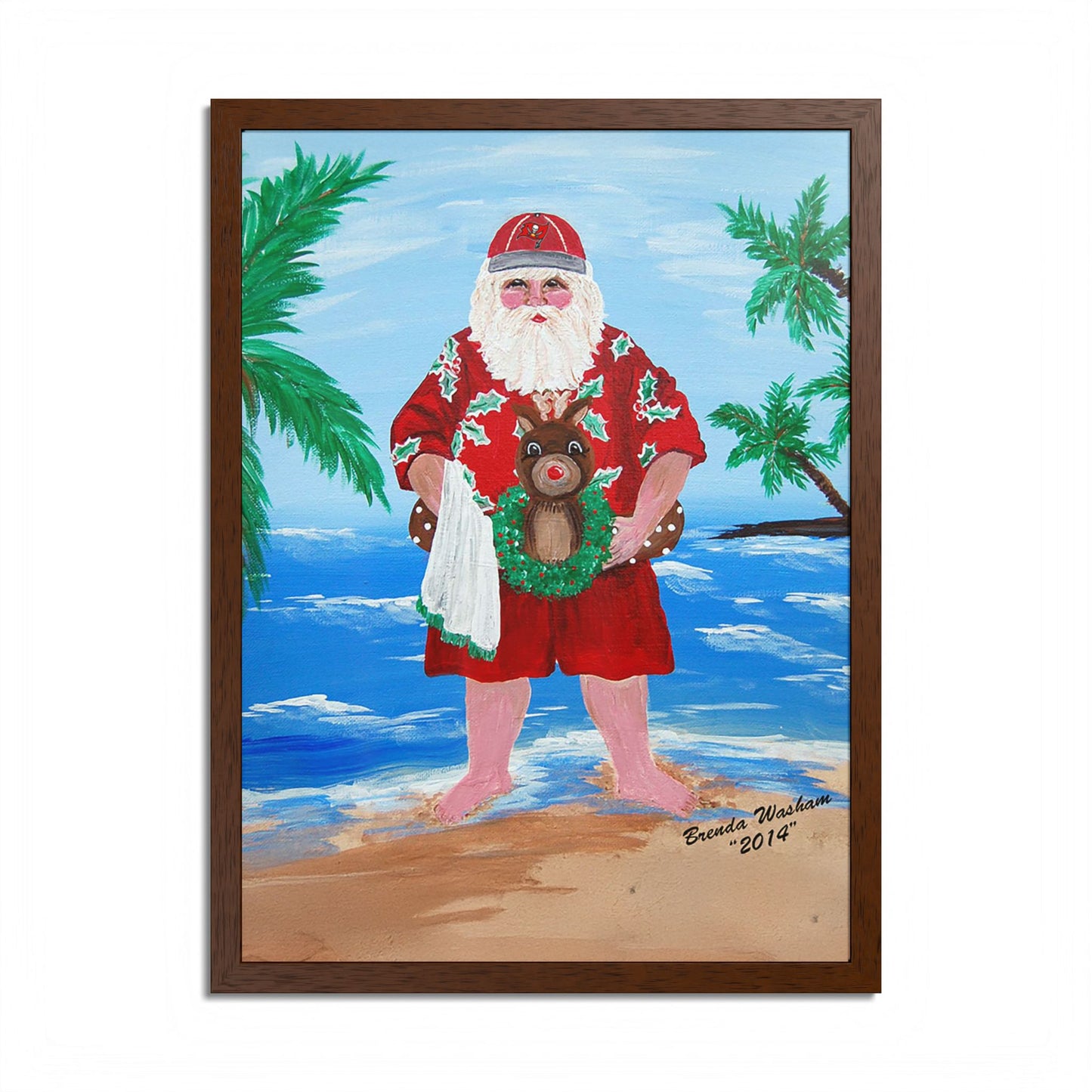 2014 BEACHY SANTA (Framed Santa)