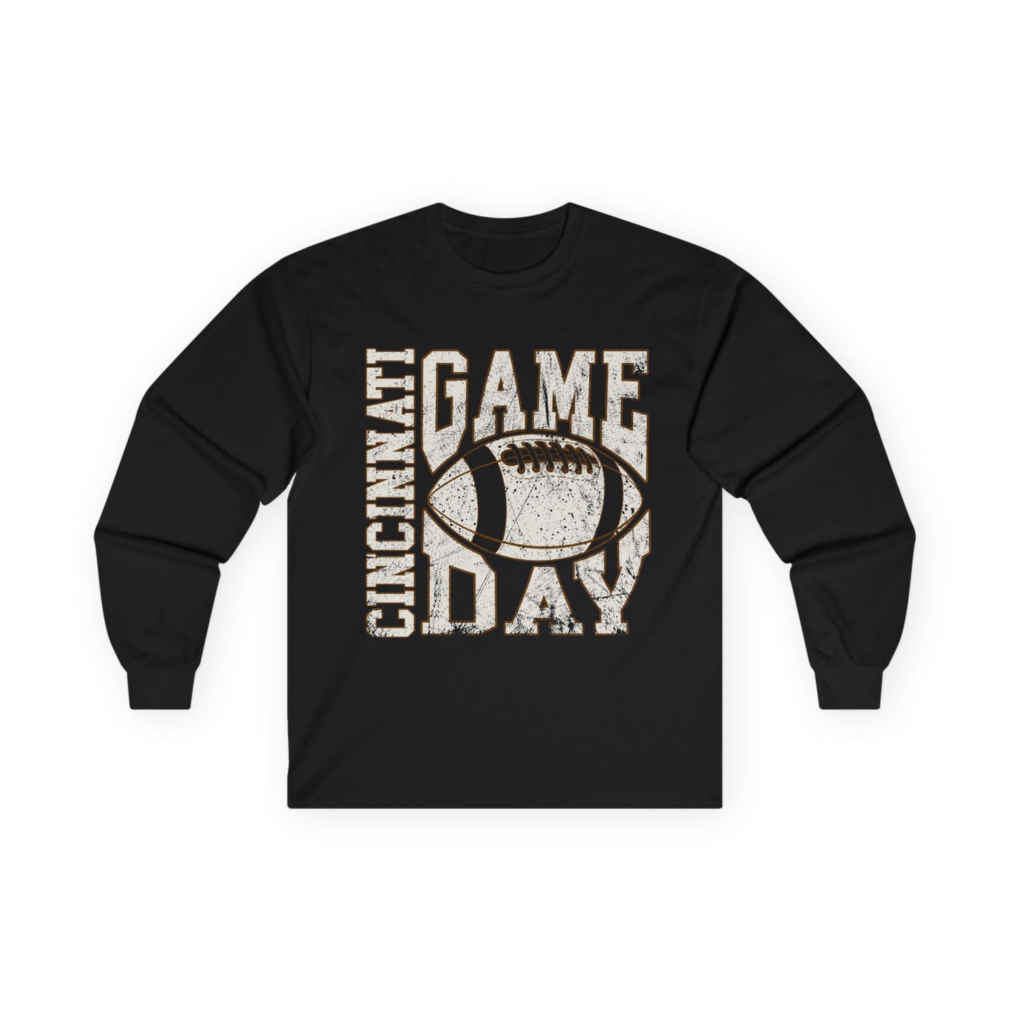 Football Game Day Cincinnati Long Sleeve Tee, Unisex Cotton Shirt