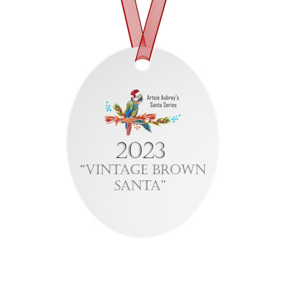 2023 VINTAGE BROWN SANTA (Christmas Ornament)