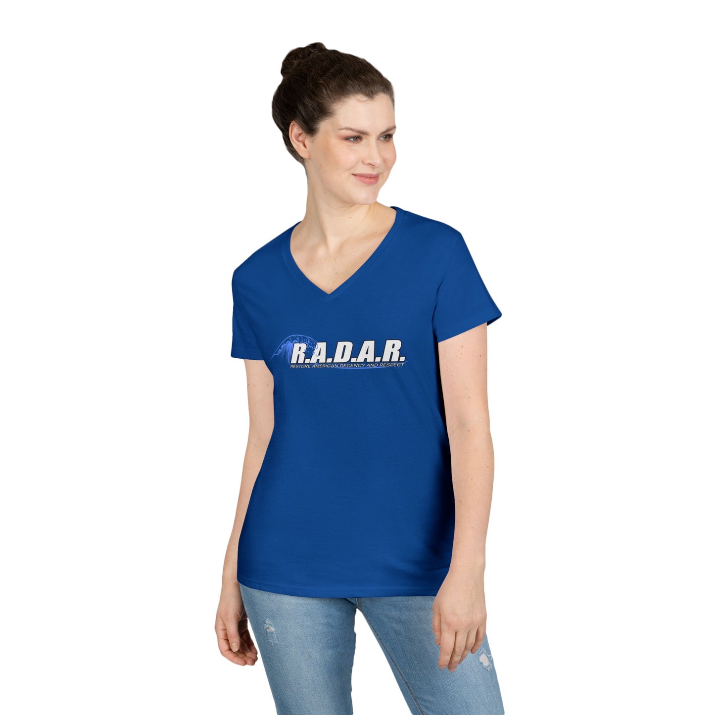 R.A.D.A.R. Ladies' V-Neck T-Shirt — Vintage Logo Tee