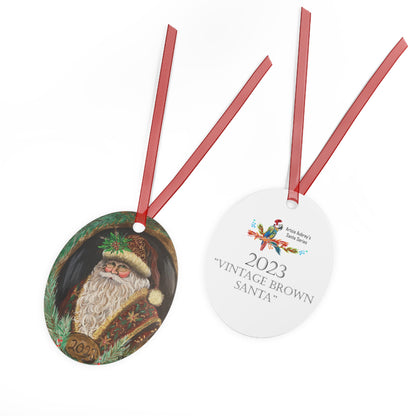 2023 VINTAGE BROWN SANTA (Christmas Ornament)