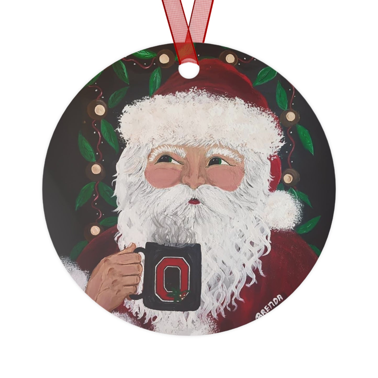 2015 SANTA WITH OSU MUG (Christmas Ornament(