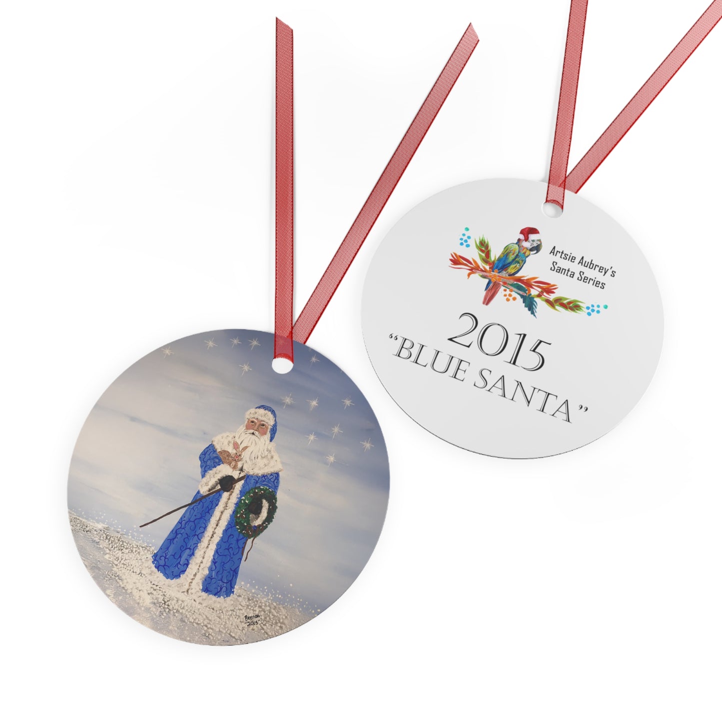 2015 BLUE SANTA (Christmas Ornament)