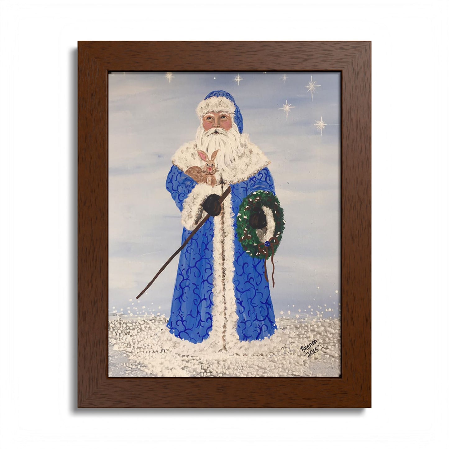 2015 BLUE SANTA (Framed Print)