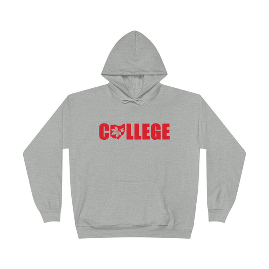 College with Buckeye Leaf-Friendly Hoodie, Unisex Sweatshirt