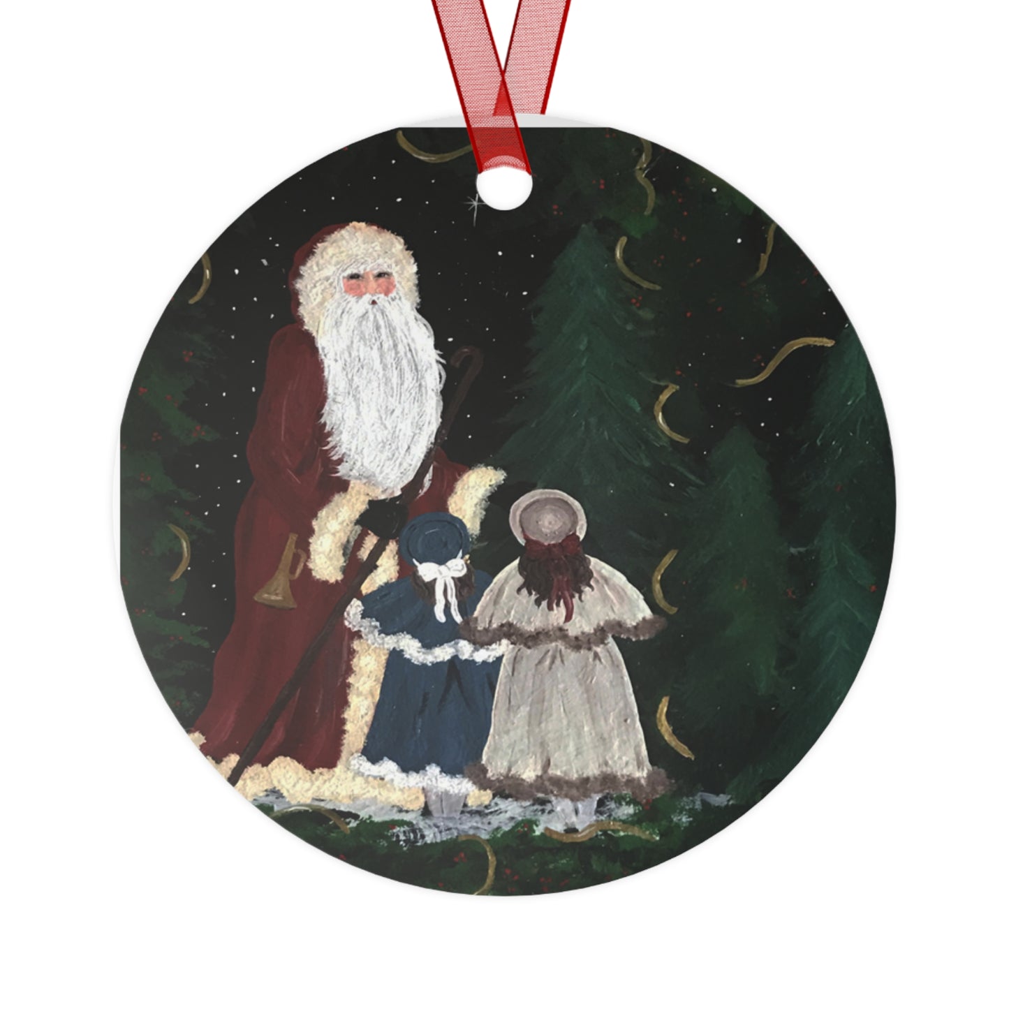 2010 VINTAGE SANTA WITH SISTERS (Christmas Ornament)