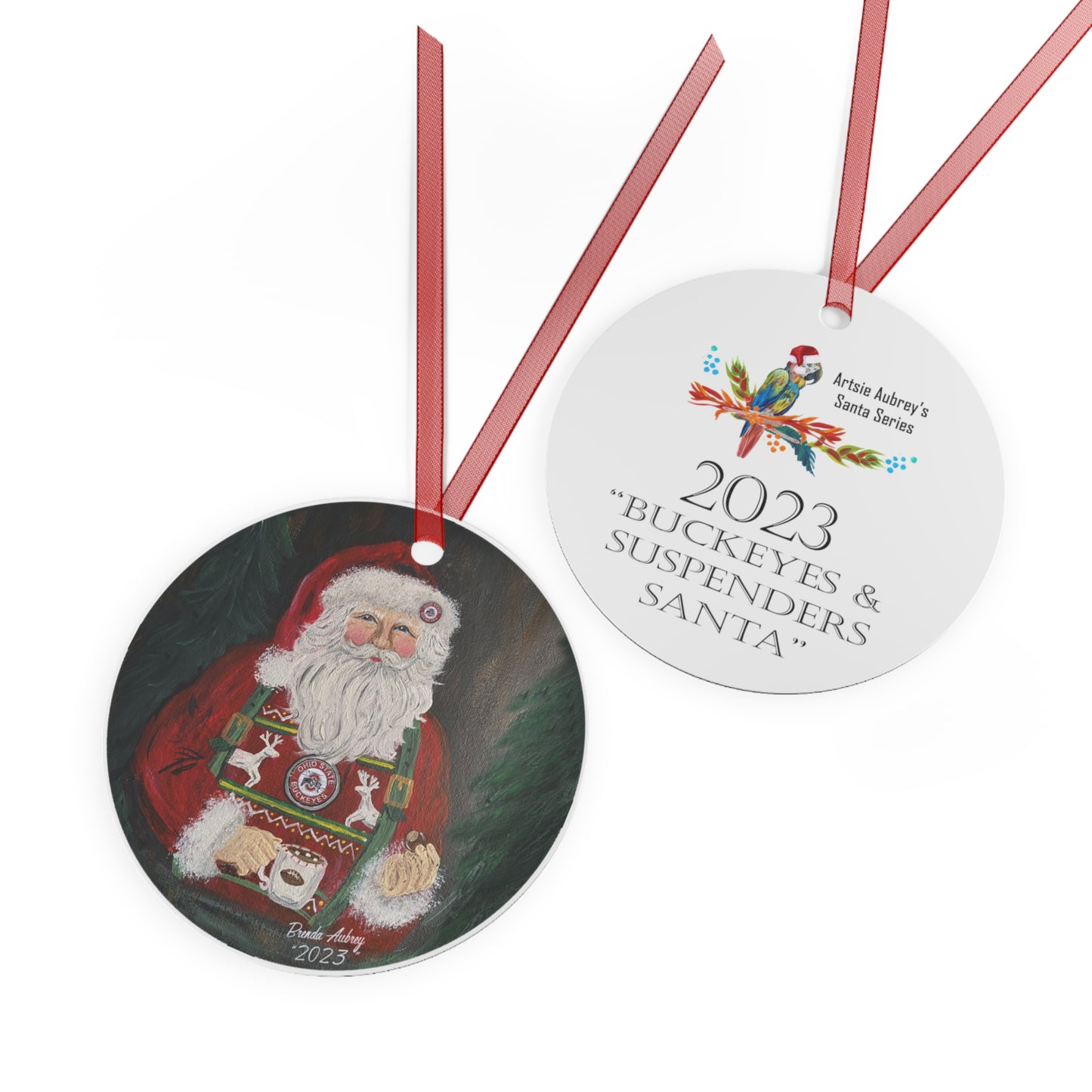 2023 BUCKEYES & SUSPENDERS SANTA (Christmas Ornament)