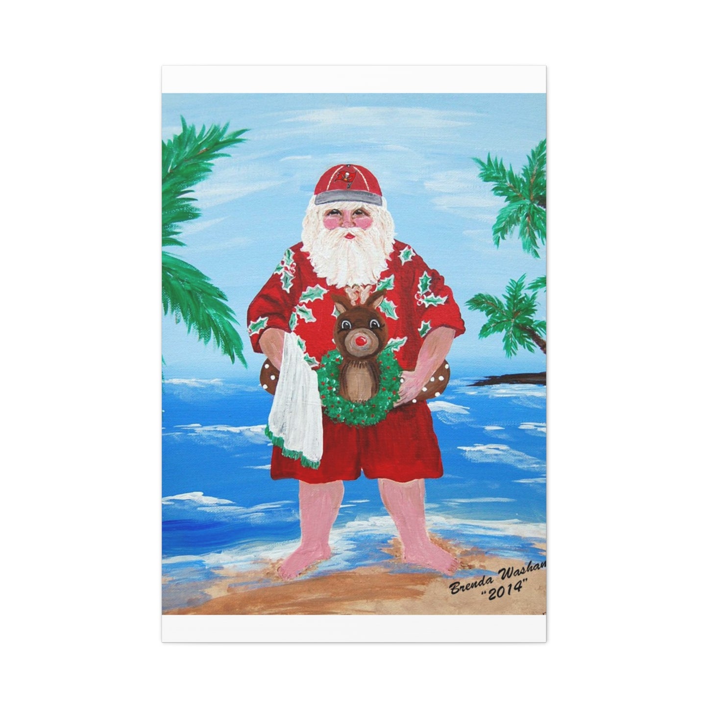 2014 Beachy Santa Canvas Art