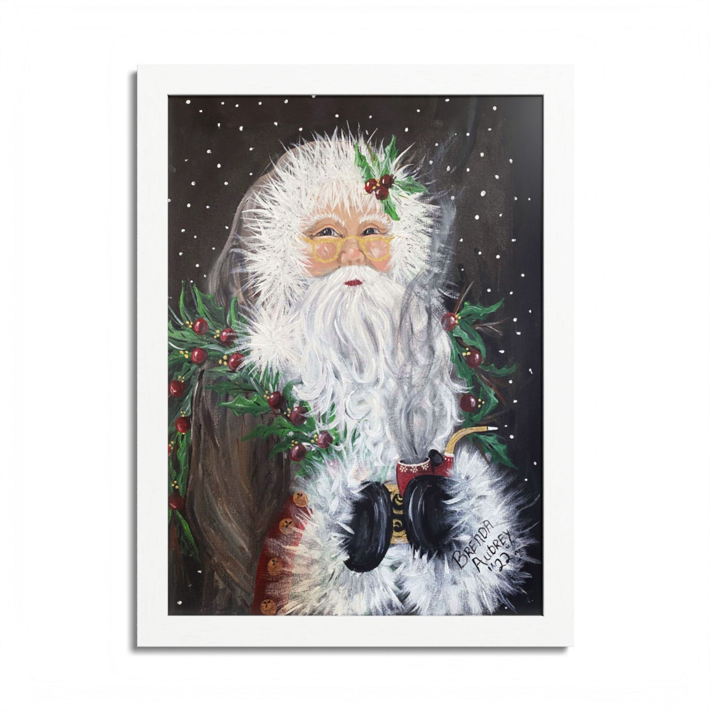 2022 FUZZY SANTA (Framed Print)