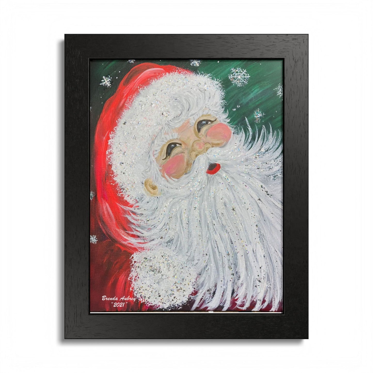 2021 SNOWFLAKE SANTA (Framed Print)