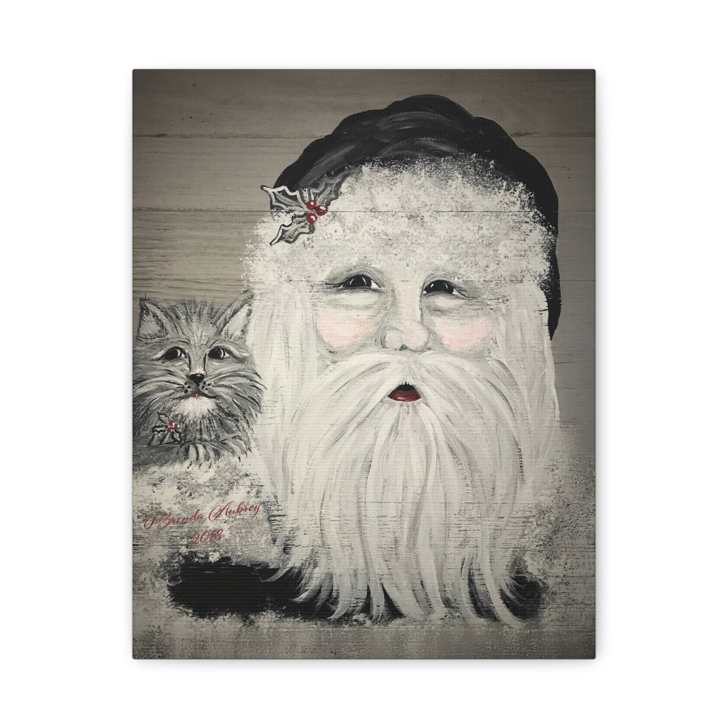 2018 SANTA AND HIS LITTLE FRIEND (Canvas Print)