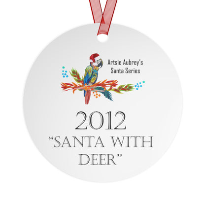 2012 SANTA WITH DEER (Christmas Ornament)