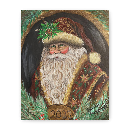 2023 VINTAGE BROWN SANTA (Canvas Print)