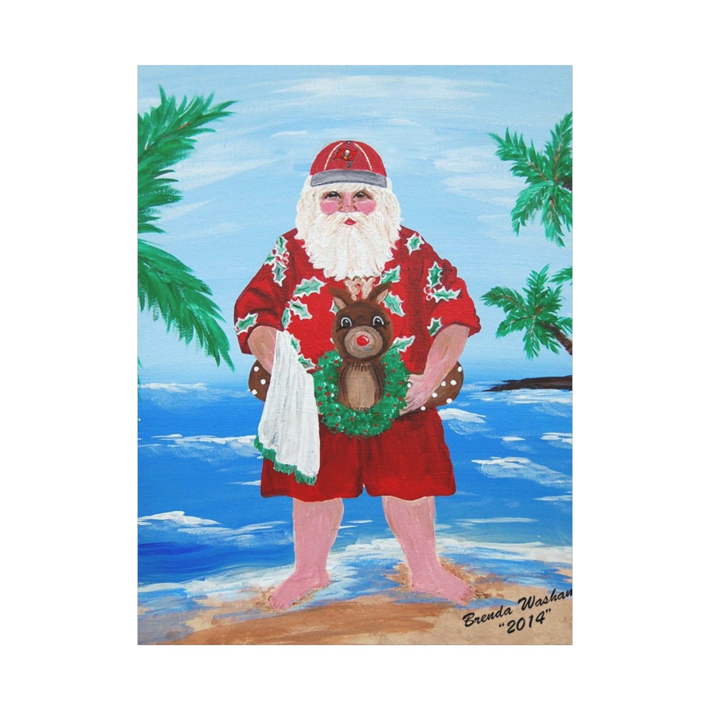 2014 Beachy Santa Canvas Art