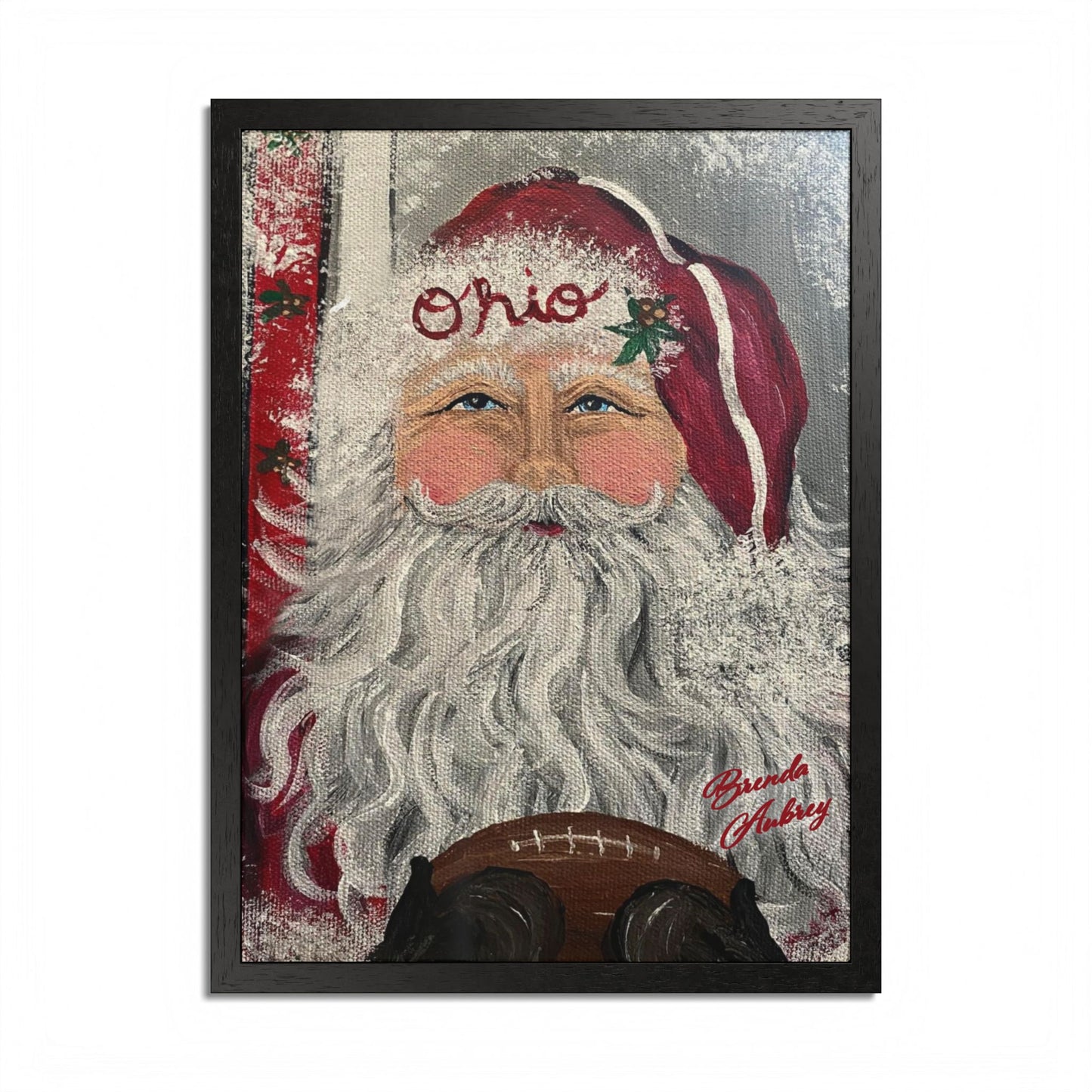 2022 FOOTBALL SANTA (Framed Print)