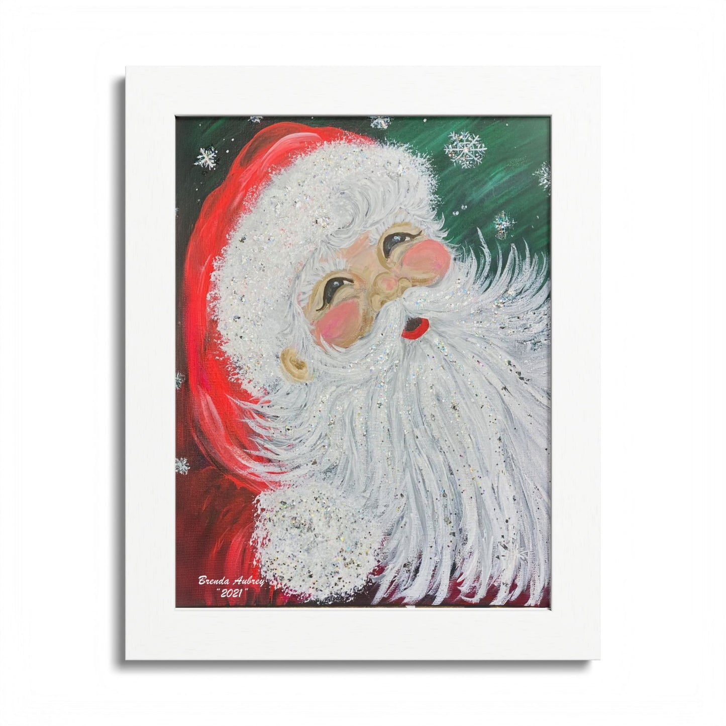 2021 SNOWFLAKE SANTA (Framed Print)
