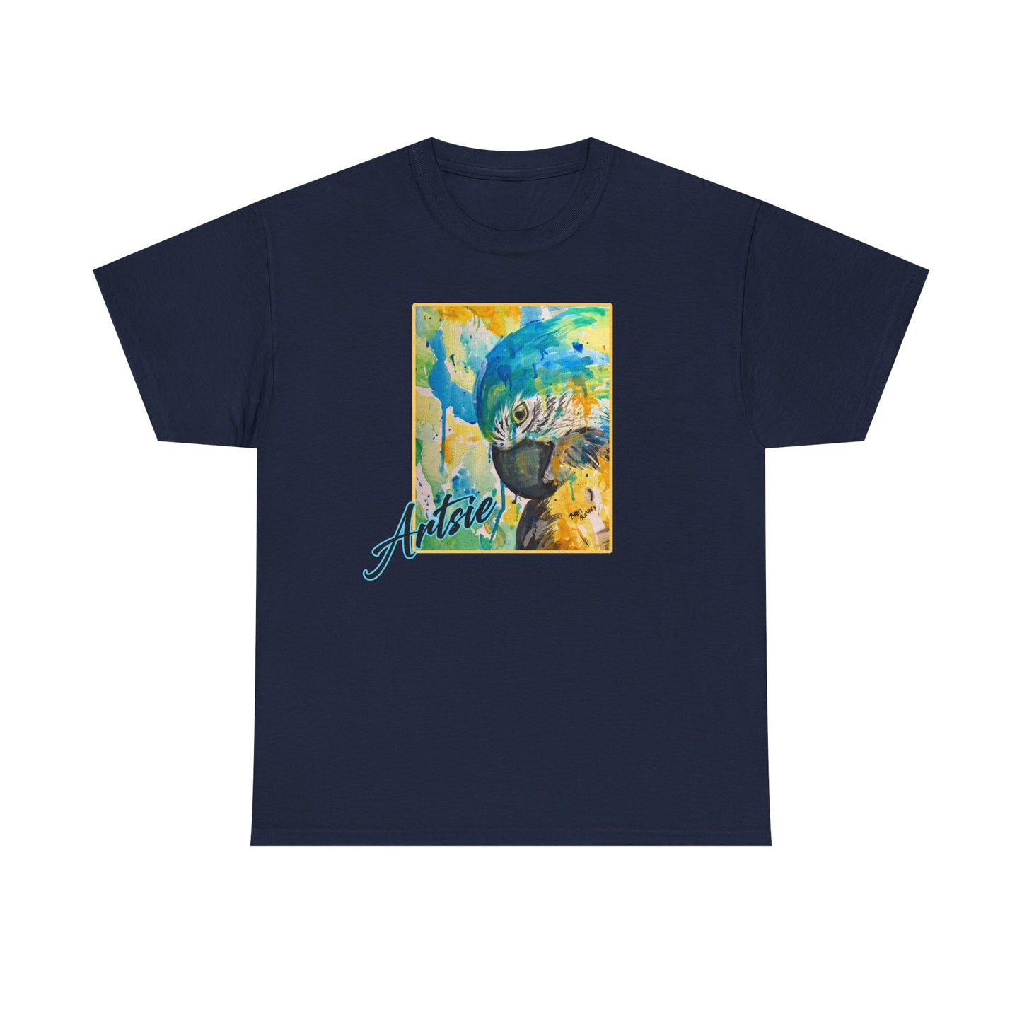 Artsie Color Splash Parrot  Unisex Heavy Cotton Tee