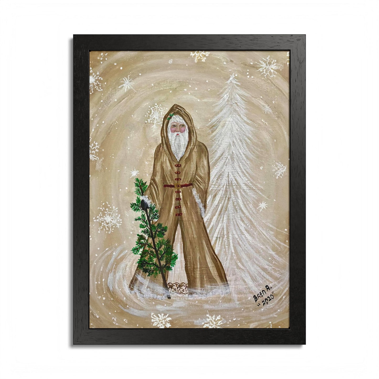 2020 SANTA IN SNOW (Framed Print)
