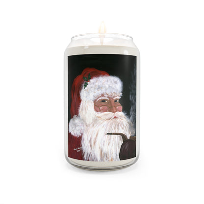 Artsie Aubrey's 2008 Painted Santa - Festive Scented Soy Candle with Santa Design, Holiday Home Decor