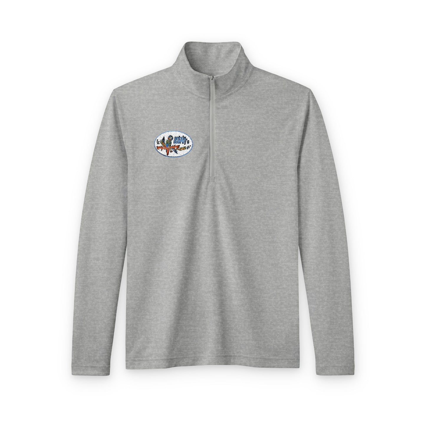 Men's Quarter-Zip Pullover with Small Chest Logo — Lightweight Tri-Blend Performance