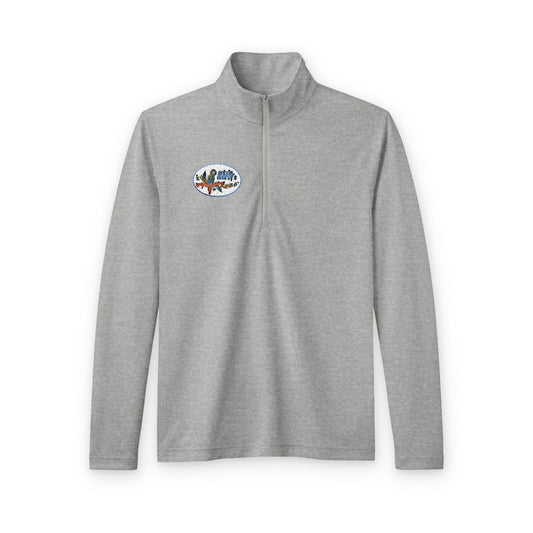 Men's Quarter-Zip Pullover with Small Chest Logo — Lightweight Tri-Blend Performance