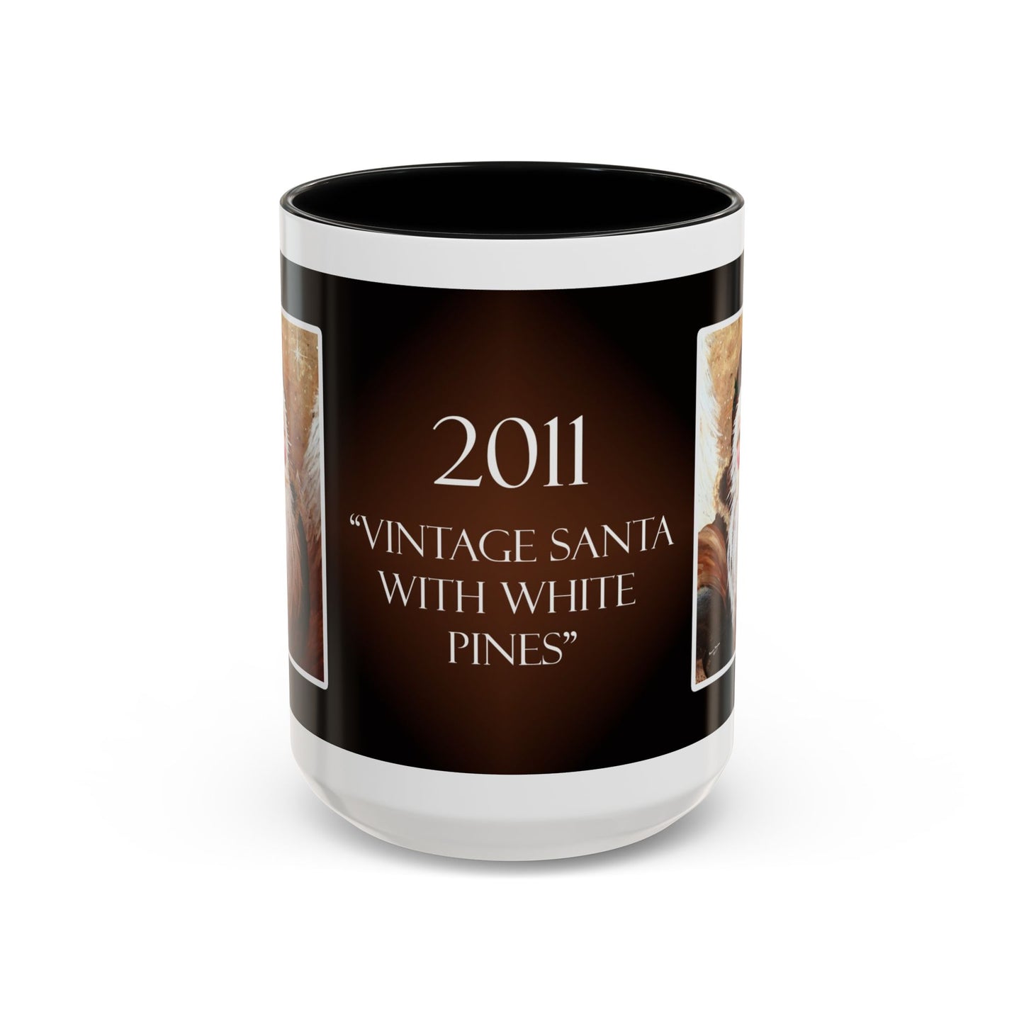 2011 VINTAGE SANTA WITH WHITE PINES (Ceramic Mug)