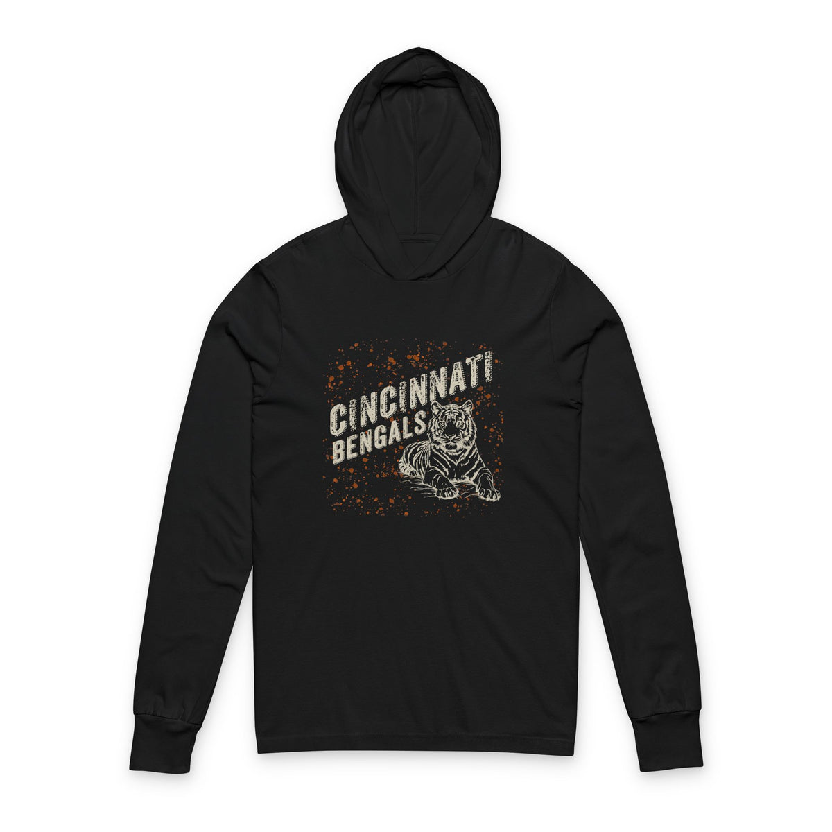 Cincinnati Bengals Vintage Tiger Hooded Long Sleeve Tee