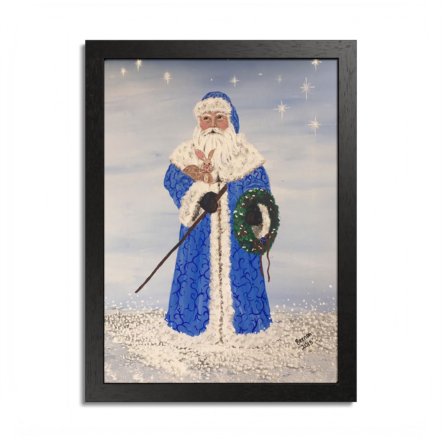 2015 BLUE SANTA (Framed Print)