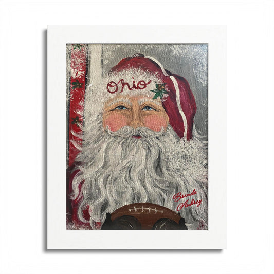 2022 FOOTBALL SANTA (Framed Print)