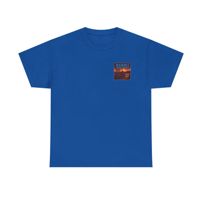 Mamaw's Porch N' Politics logo (front pocket) When Mamaw says, Bless your heart...it's NOT a compliment (back) unisex Cotton Tee