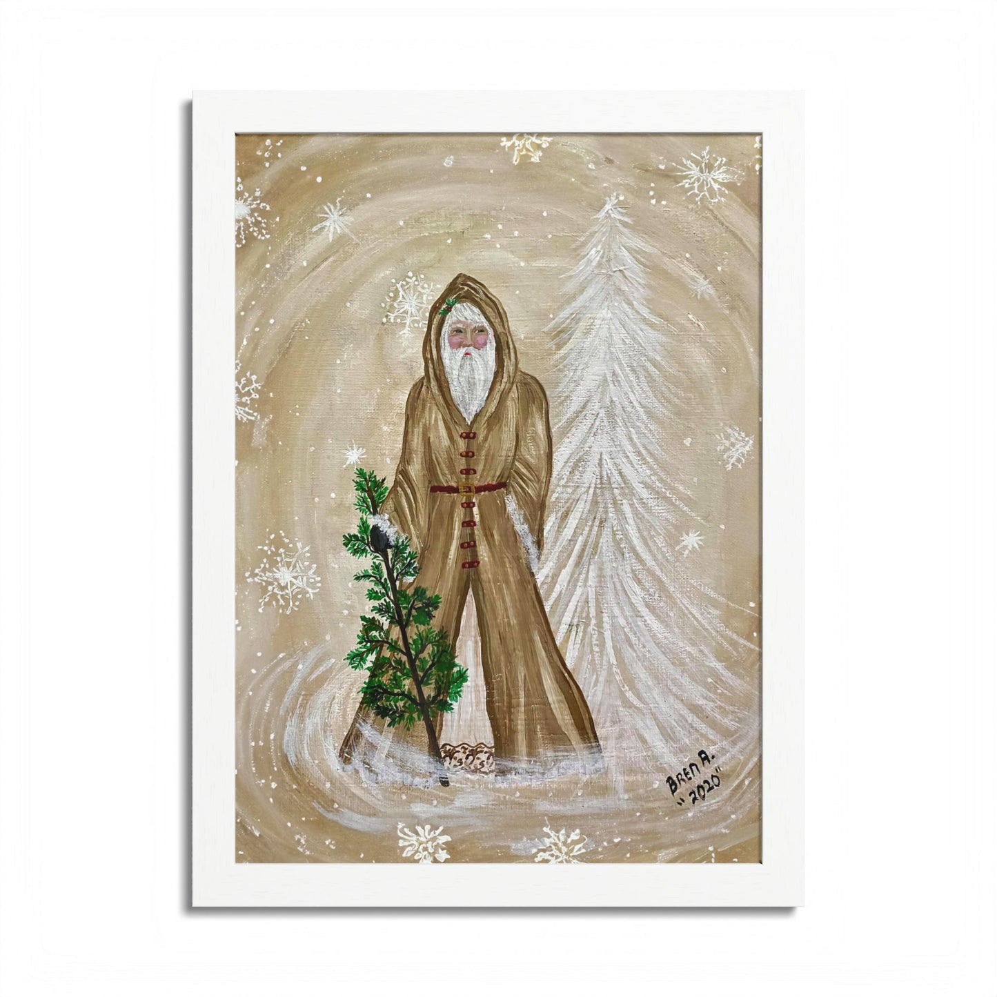 2020 SANTA IN SNOW (Framed Print)