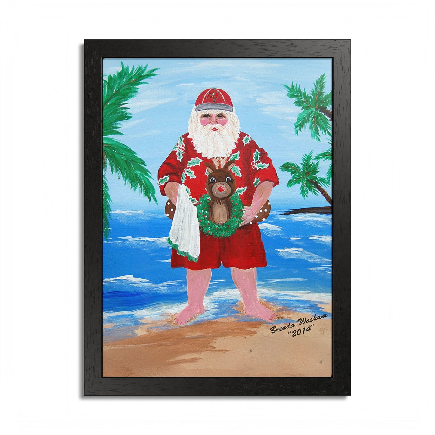 2014 BEACHY SANTA (Framed Santa)