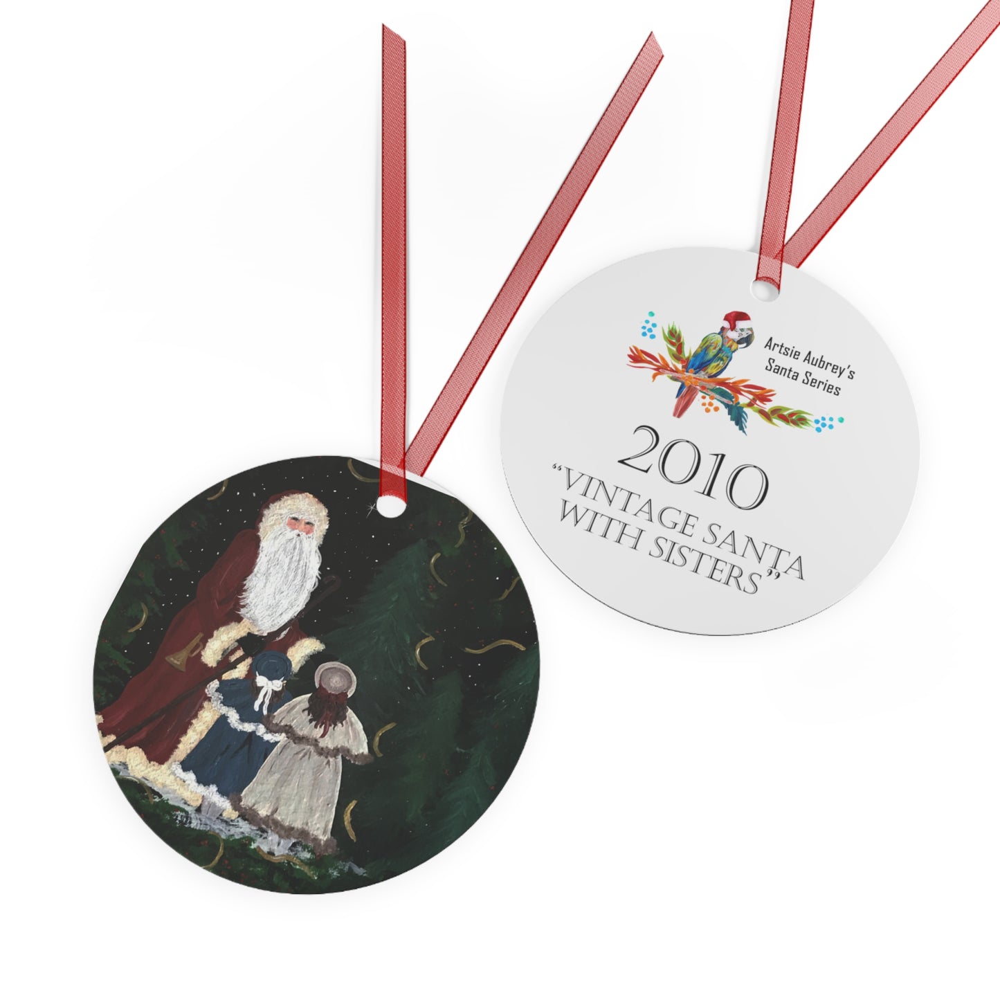 2010 VINTAGE SANTA WITH SISTERS (Christmas Ornament)