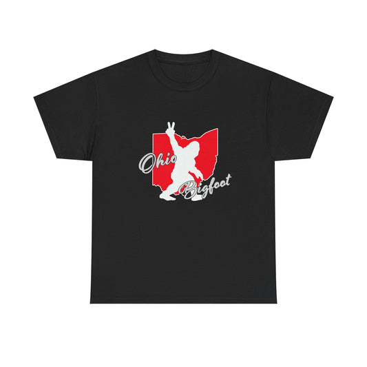 Ohio Bigfoot Peace Out Tees, Unisex Heavy Cotton Tee