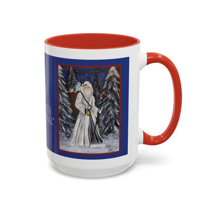 2021 WHITE SANTA WITH CARDINAL (Ceramic Mug)