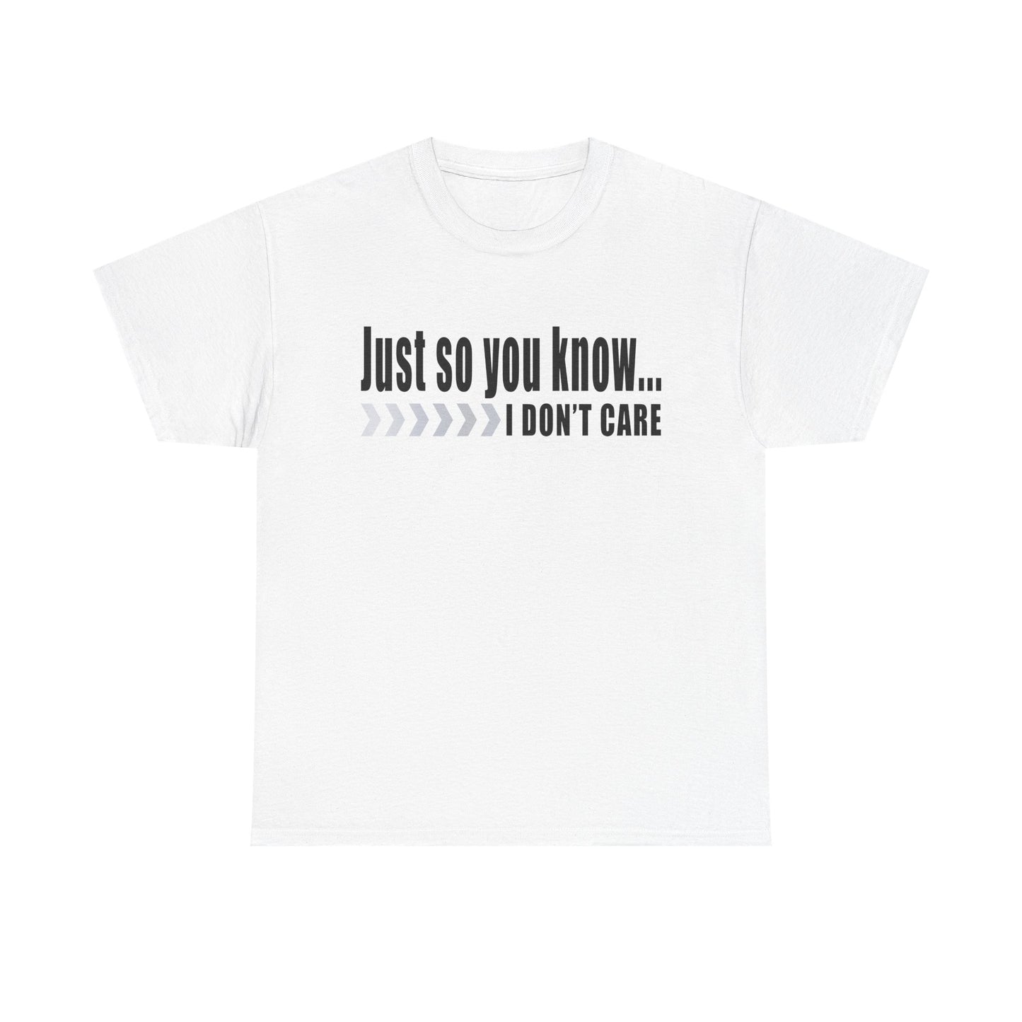 Just so you know...I don't care!  T-Shirt