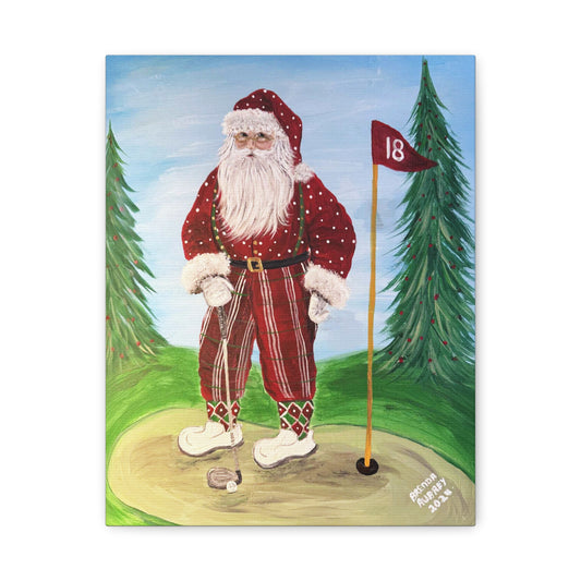 2024 GOLFING SANTA (Canvas Print)