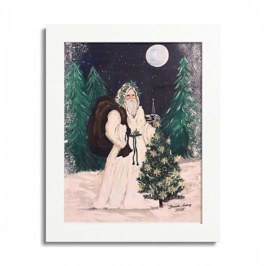 2019 MOONLIGHT SANTA (Framed Print)