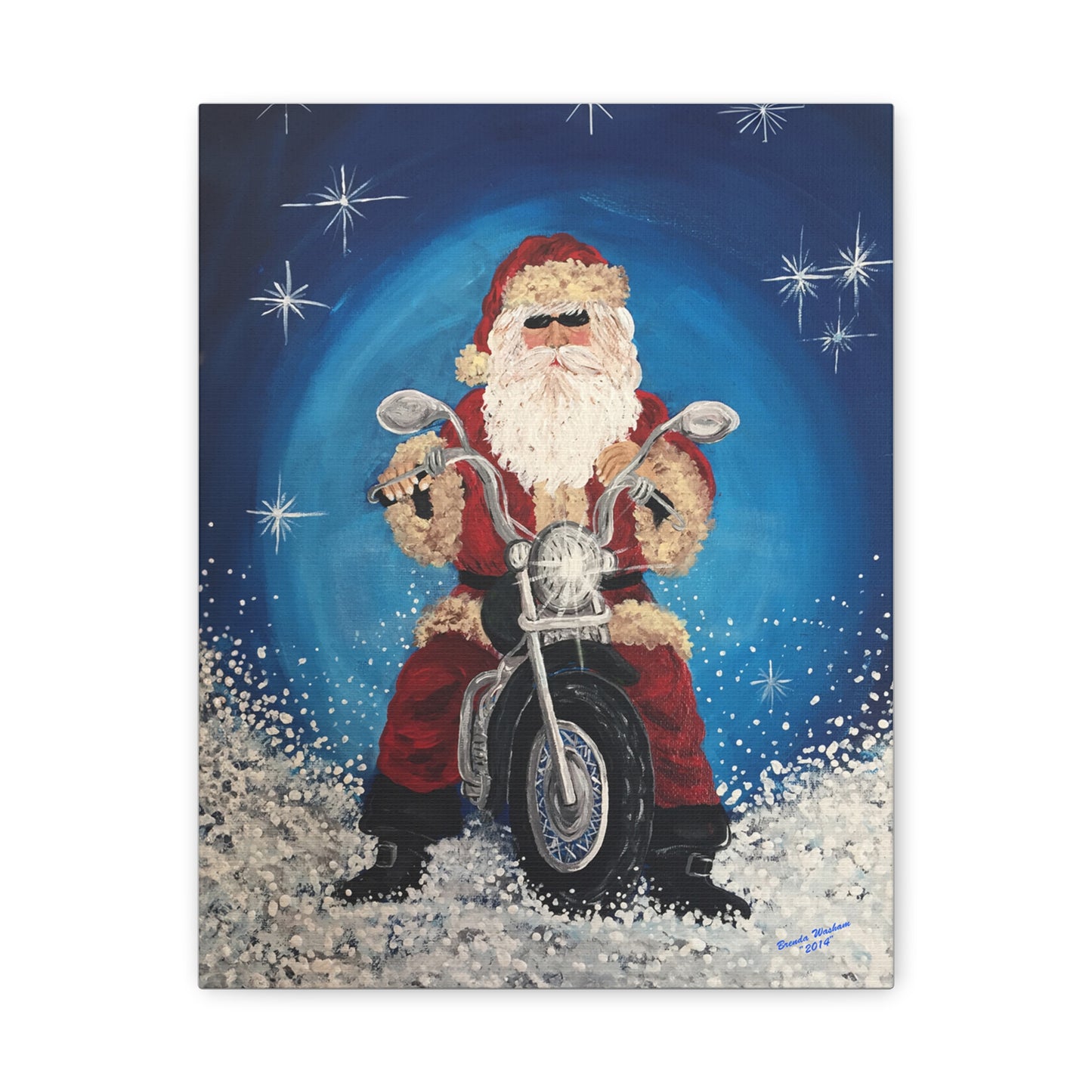 2014 BIKER SANTA (Canvas Print)