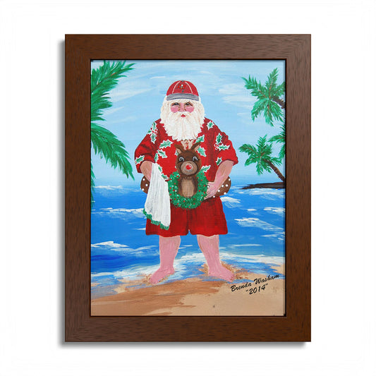 2014 BEACHY SANTA (Framed Santa)