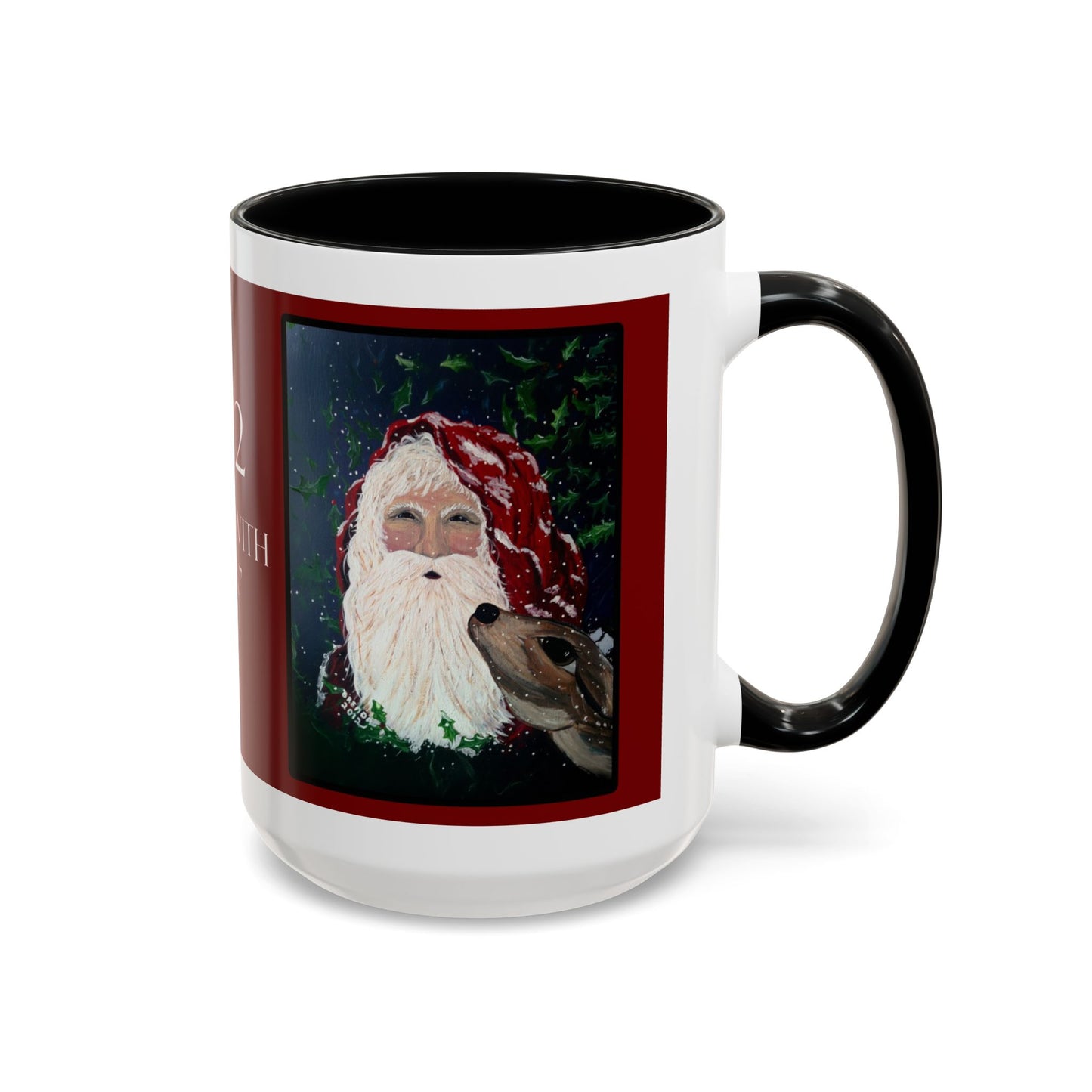2012 SANTA WITH DEER (Ceramic Mug)