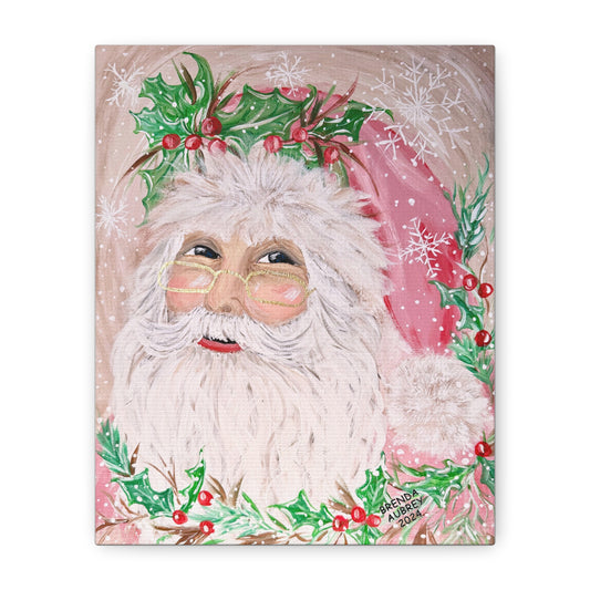 2025 Pink Santa Canvas Print