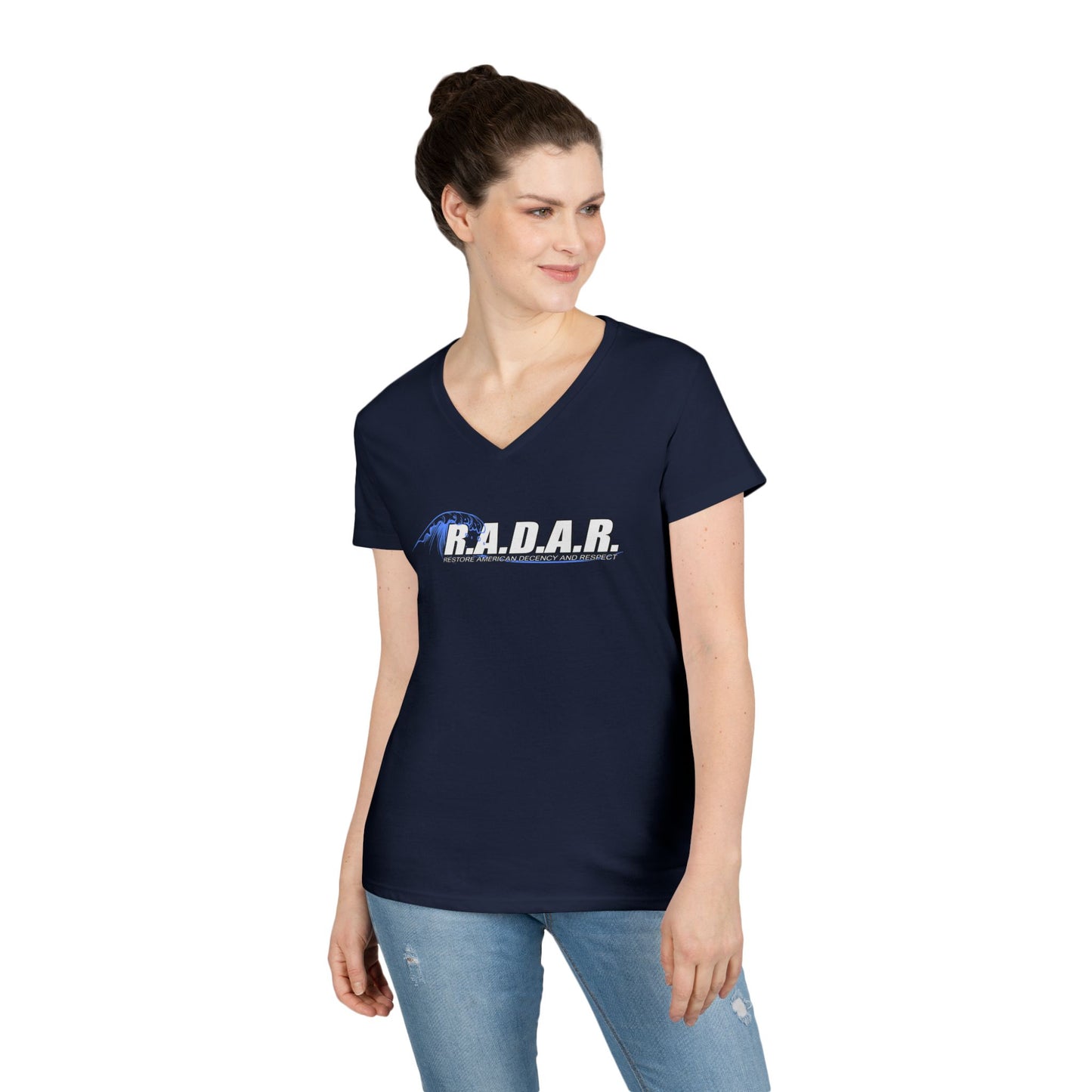 R.A.D.A.R. Ladies' V-Neck T-Shirt — Vintage Logo Tee