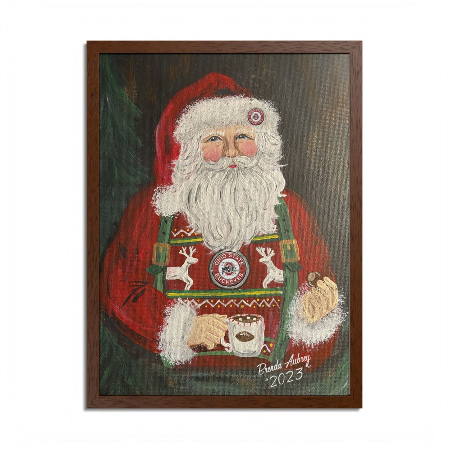 2023 BUCKEYES & SUSPENDERS SANTA (Framed Print)