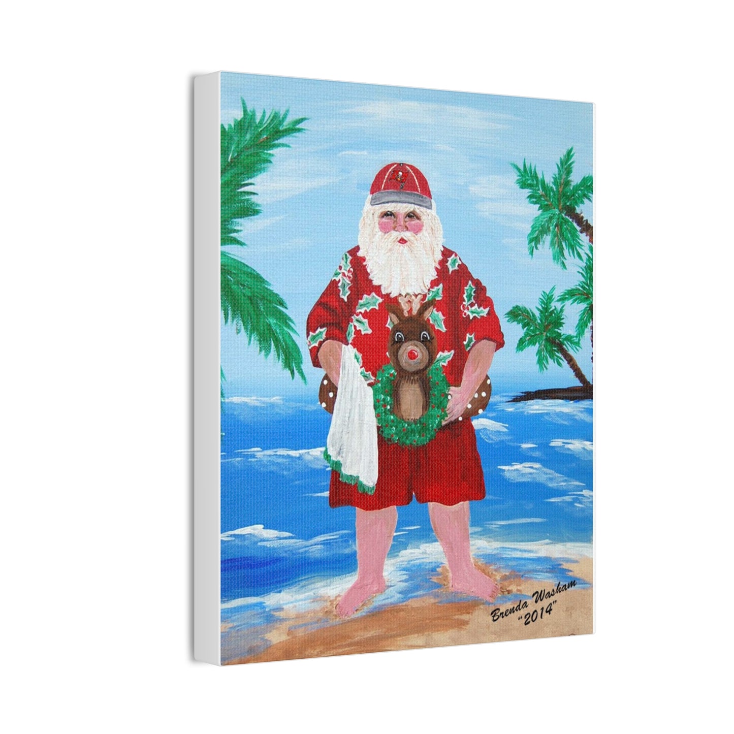 Artsie Aubrey's 2013 Beachy Santa Canvas Print
